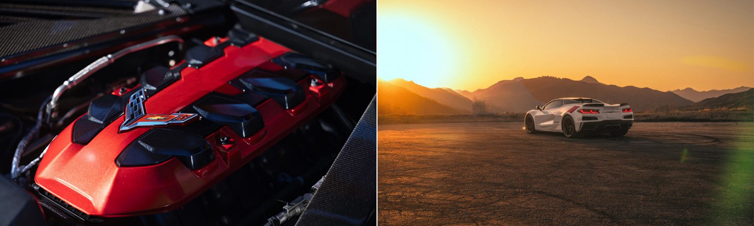Left: Corvette LS6. Right: Chevrolet Introduces 2027 Corvette Grand Sport at Sebring